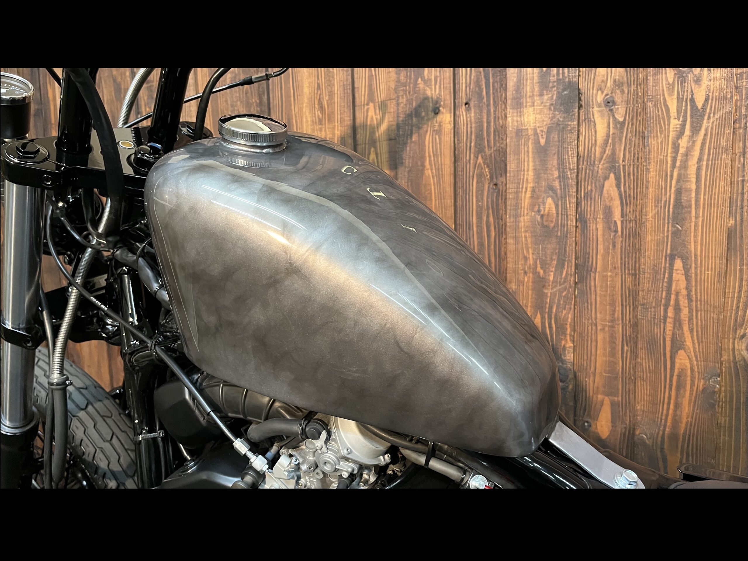 スティード400/STEED400用 ドラッグポスト(ベーシック3インチ/ブラック 